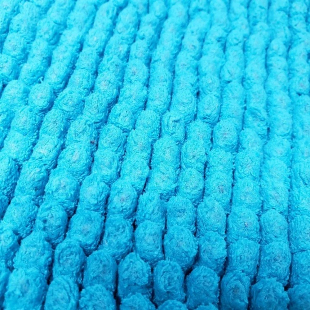 Chenille Bath Mat Rug Set of‎ 2 35x24 Turquoise Texture Spa Soft Plush Absorbent